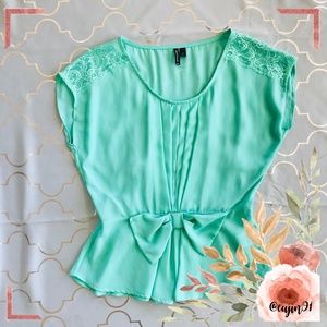 Heartsoul Mint Green Chiffon Blouse S